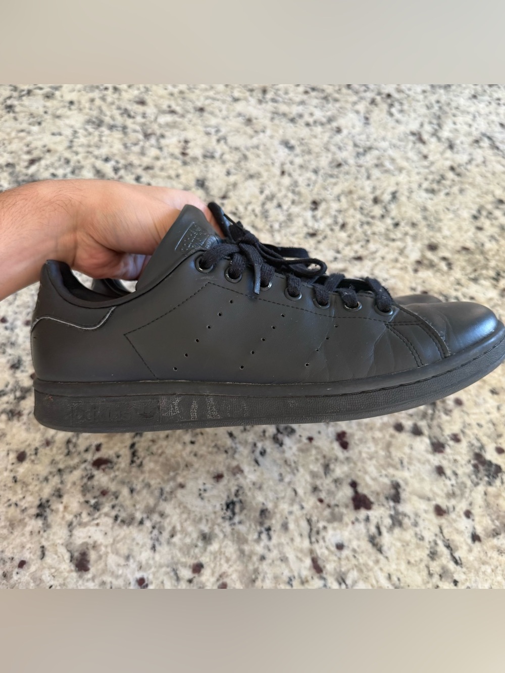 Men’s Adidas Black Stan Smith Low-Top Leather Sneakers